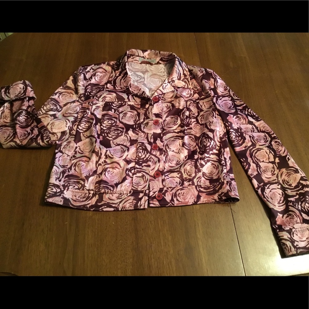 S. OLIVER WOMEN - Floral Cropped Jacket Sz 40 (10)